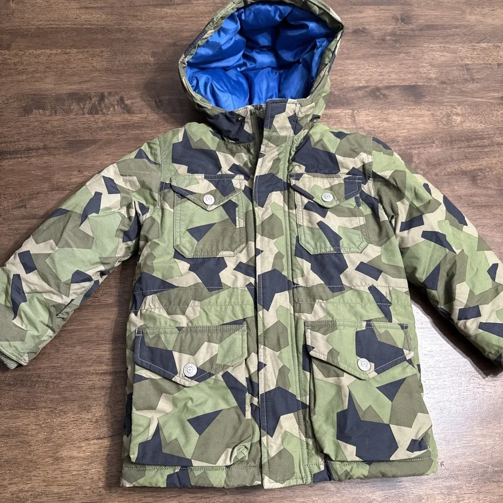 Gap Kids Pure Jack Spade Heavy Warm Camouflage‎ Camo Down Feathers Jacket XS